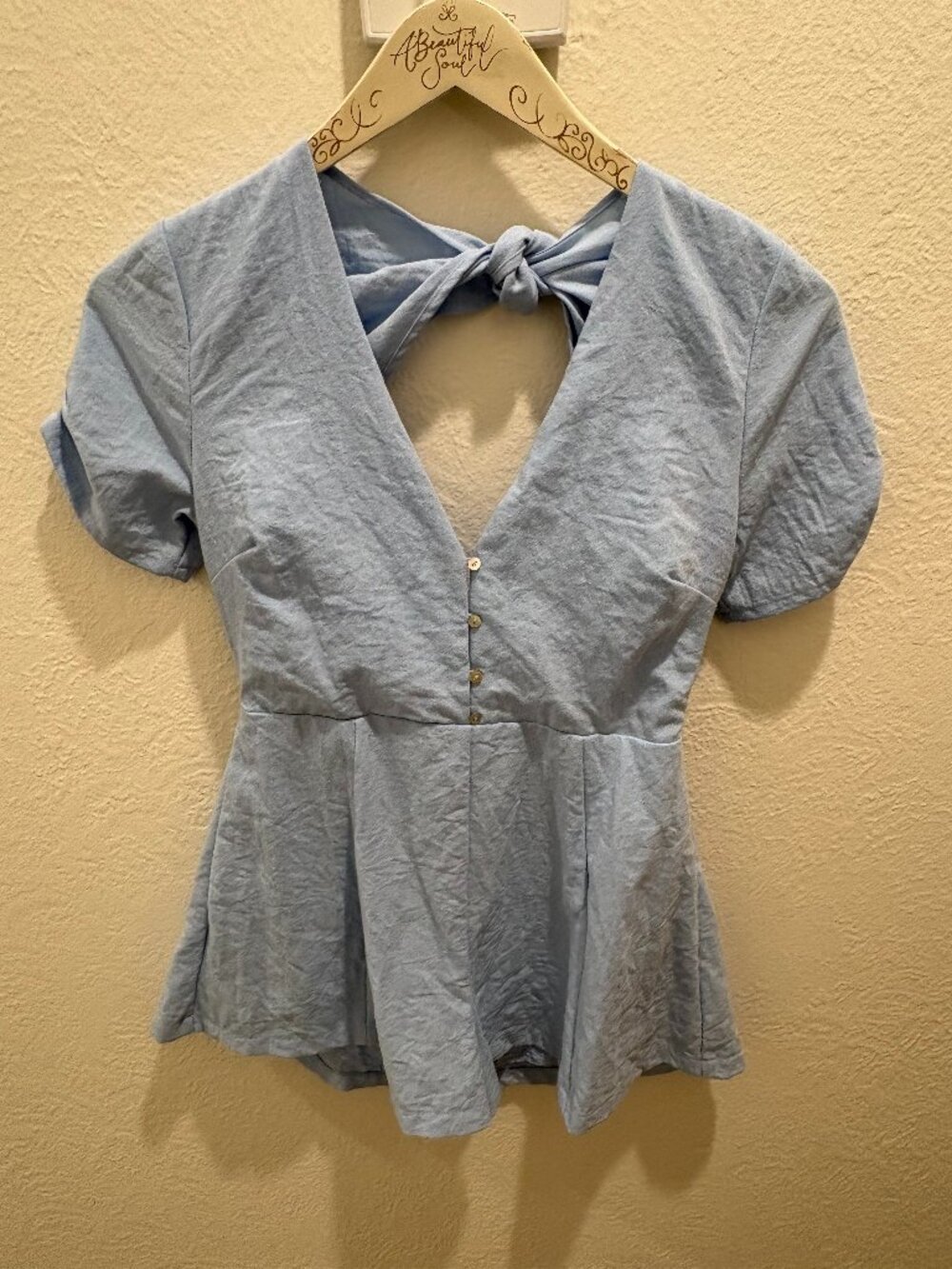 Baby Blue Romper, Size Medium
